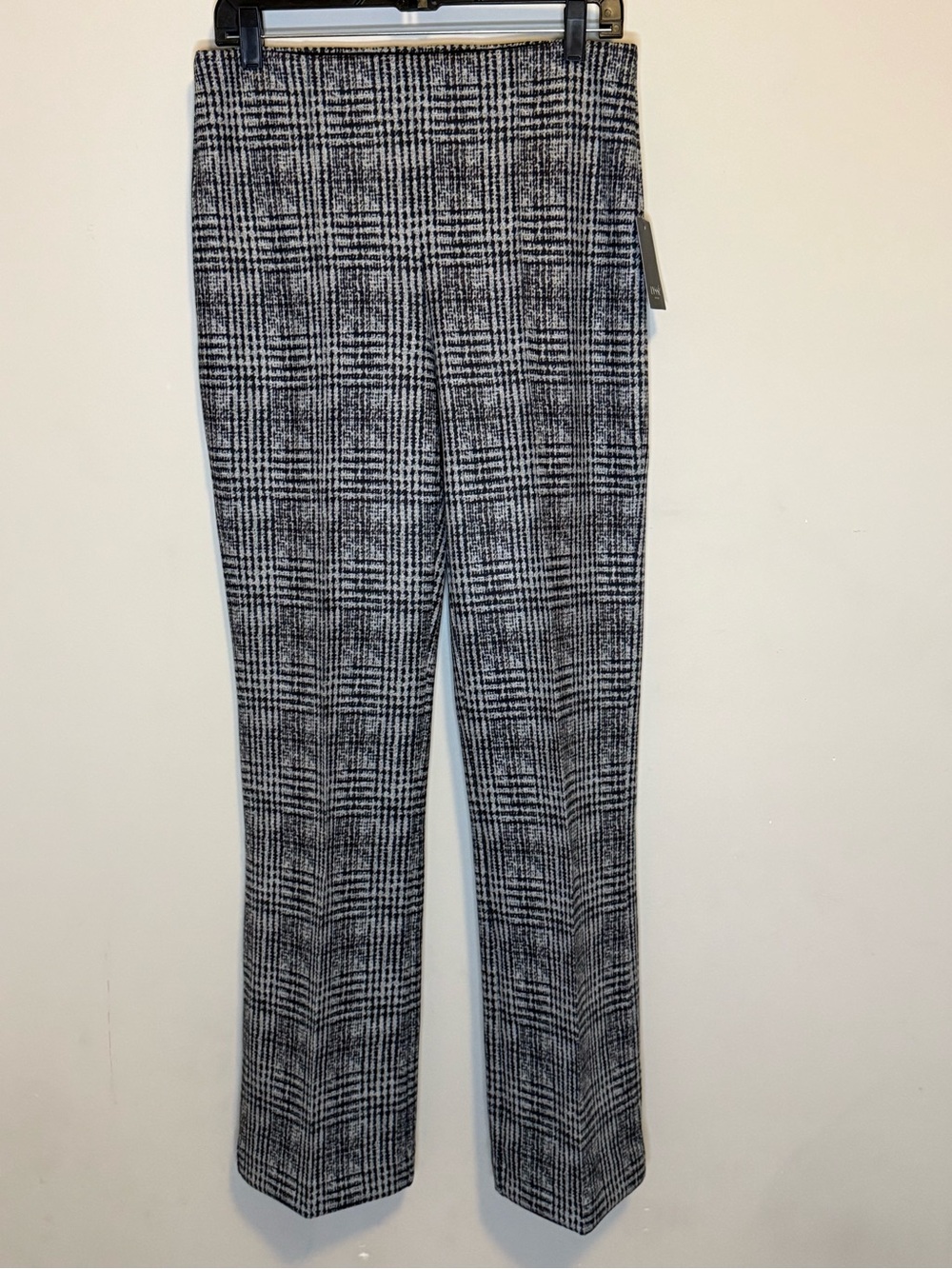 NWT - Lysse Black & White Plaid Ponte Knit Trouser Pants - Size L
